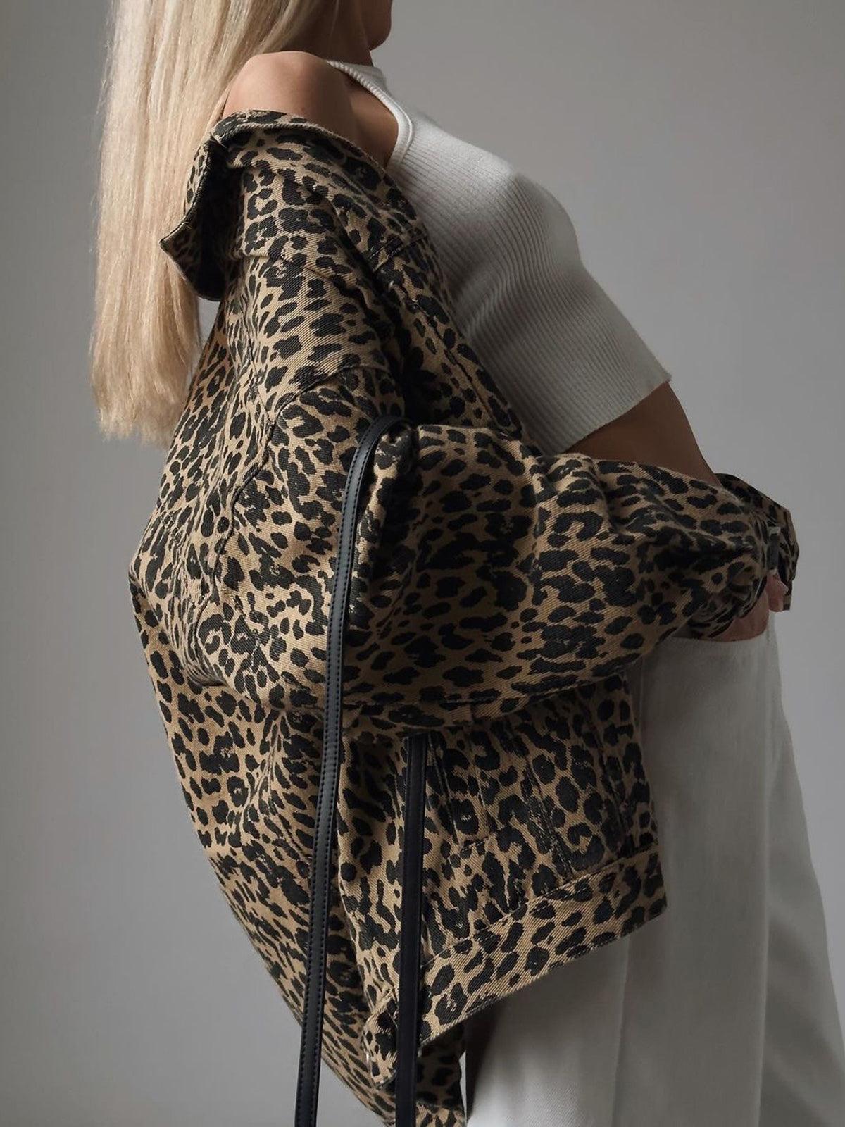 Leopar Desenli Essence Oversize Ceket - Phentora
