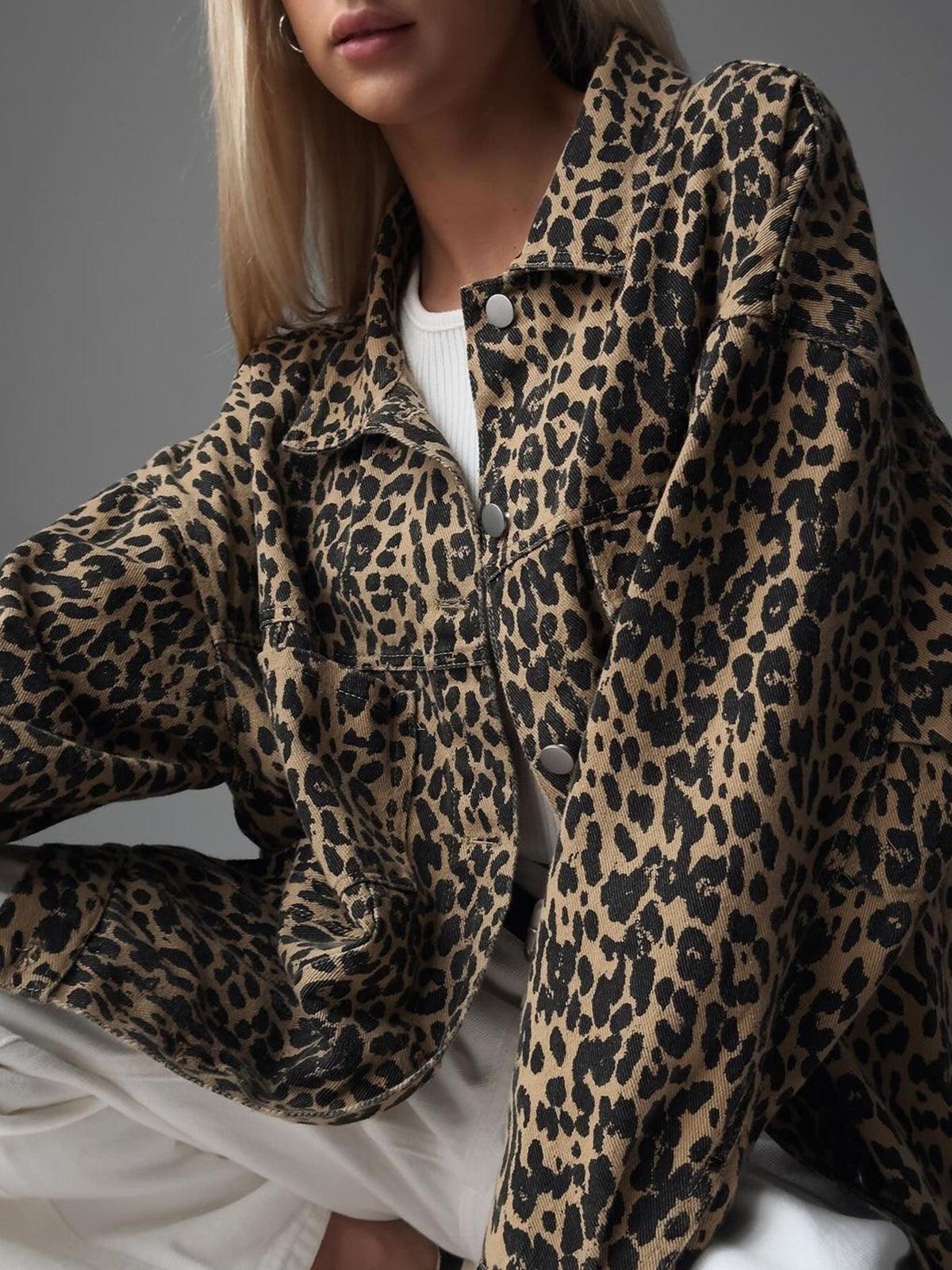 Leopar Desenli Essence Oversize Ceket - Phentora