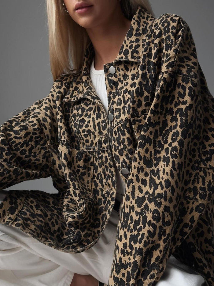Leopar Desenli Essence Oversize Ceket - Phentora