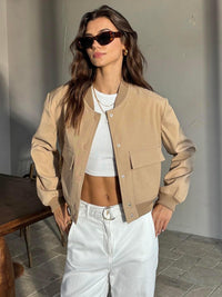 Sena Bej Casual Bomber Ceket - Phentora