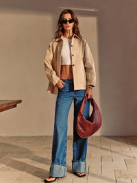 Bej Zarif Crop Ceket - Phentora