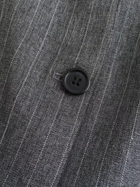 Gri Çizgili Bol Kesim Blazer Ceket - Phentora