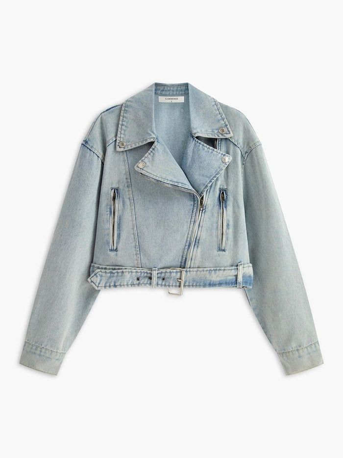 Açık Mavi Bol Kesim Denim Ceket - Phentora