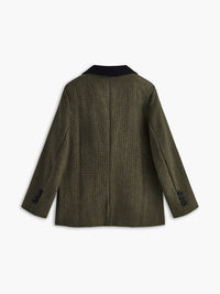 Haki Ekose Desenli Blazer Ceket - Phentora