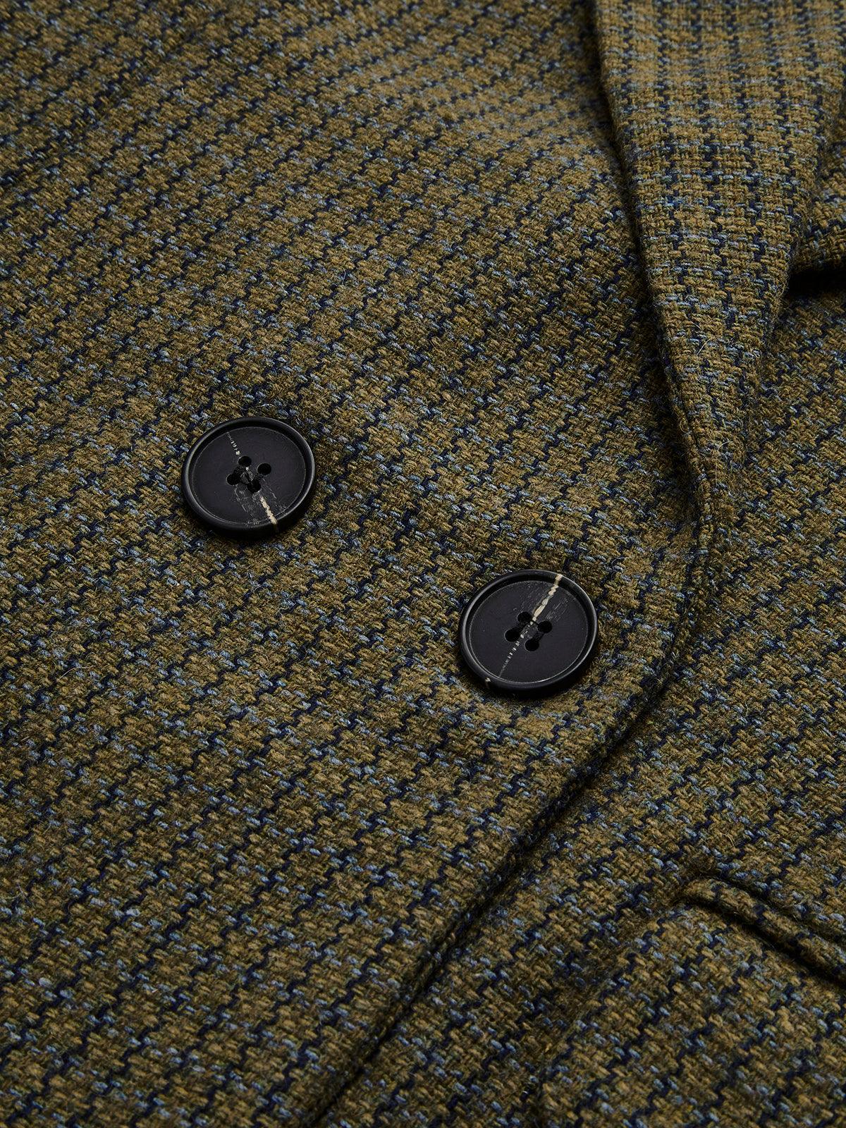 Haki Ekose Desenli Blazer Ceket - Phentora