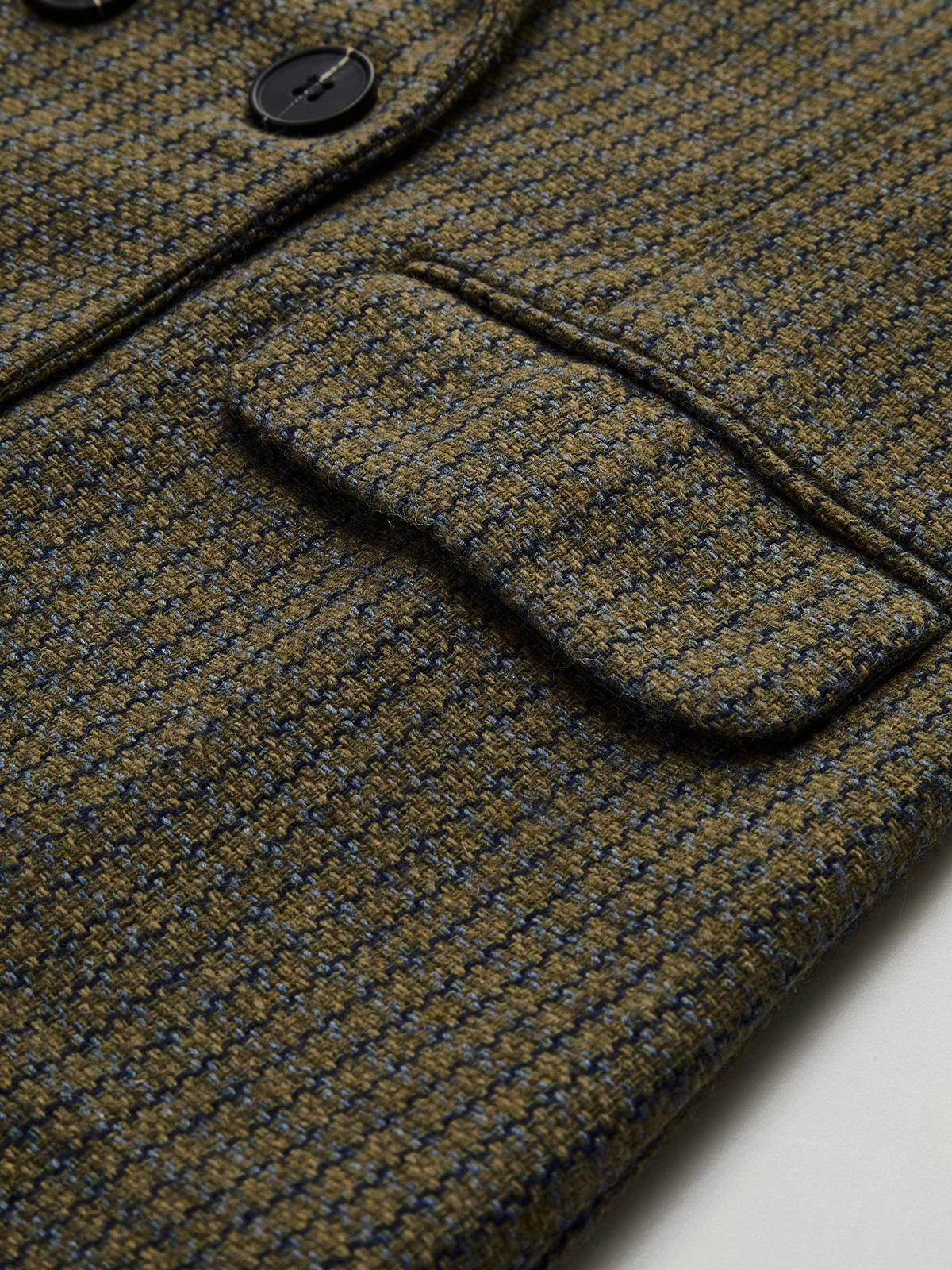 Haki Ekose Desenli Blazer Ceket - Phentora