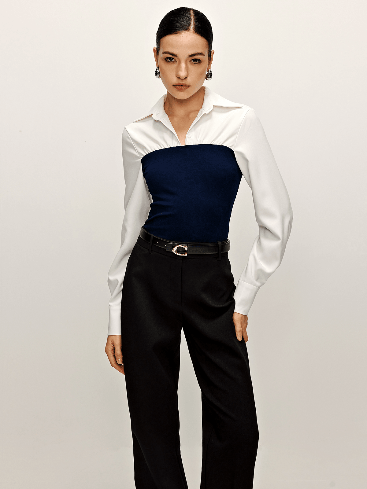 Two Tone Panel Polo Gömlek - Phentora