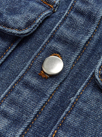 Denim Pockets Turn Down Collar Yelek - Phentora