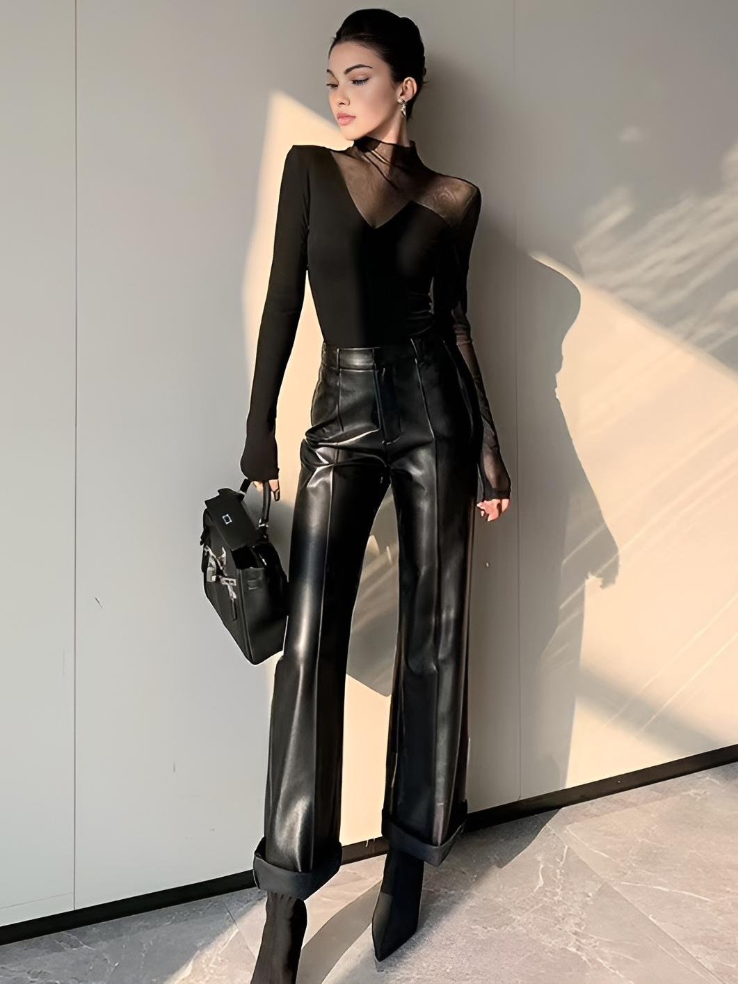 Asymmetrical Sheer Tül Panel T - Gömlek - Phentora