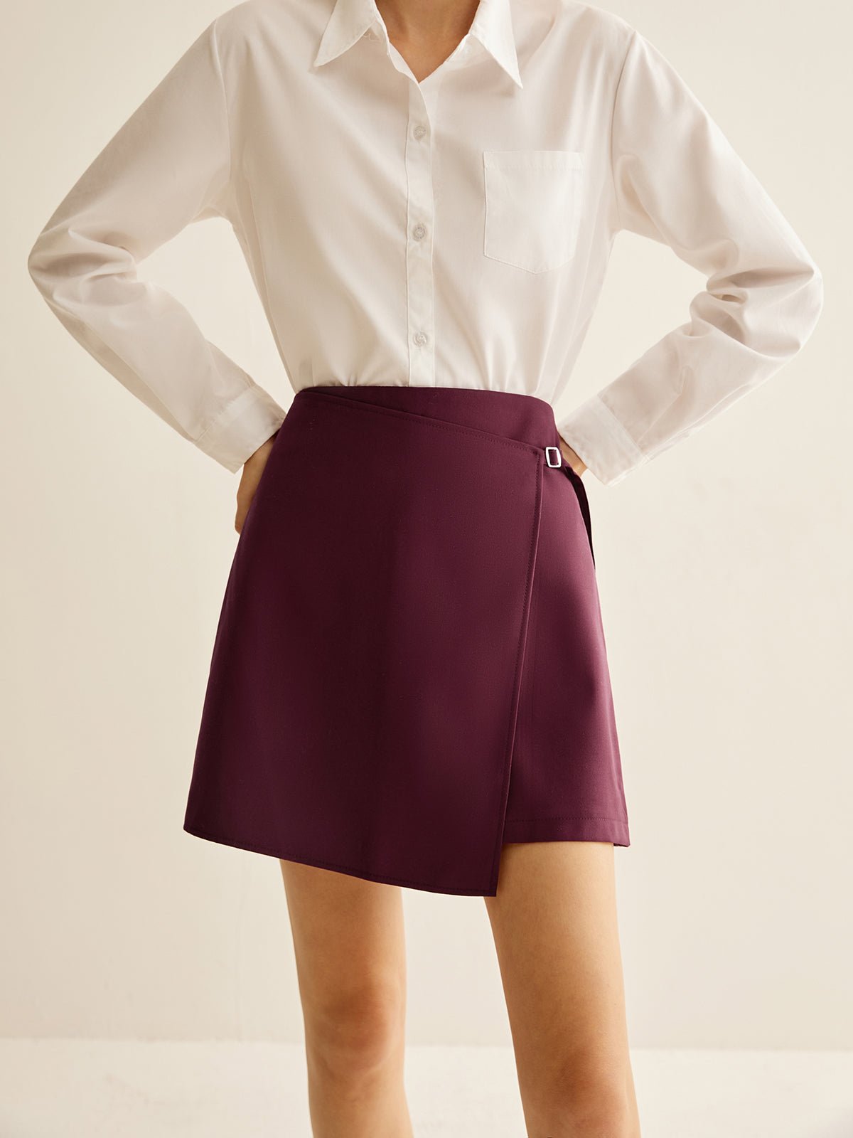 Bordo Şal Mini Etek - Phentora