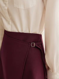 Bordo Şal Mini Etek - Phentora