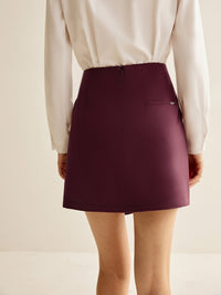 Bordo Şal Mini Etek - Phentora