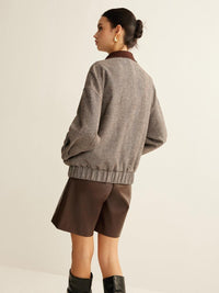Herringbone Elegance Bol Kesim Ceket - Phentora