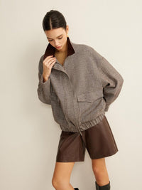Herringbone Elegance Bol Kesim Ceket - Phentora
