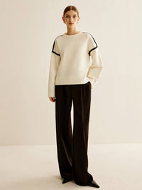 Minimalist Embroidered Trim Kazak - Phentora