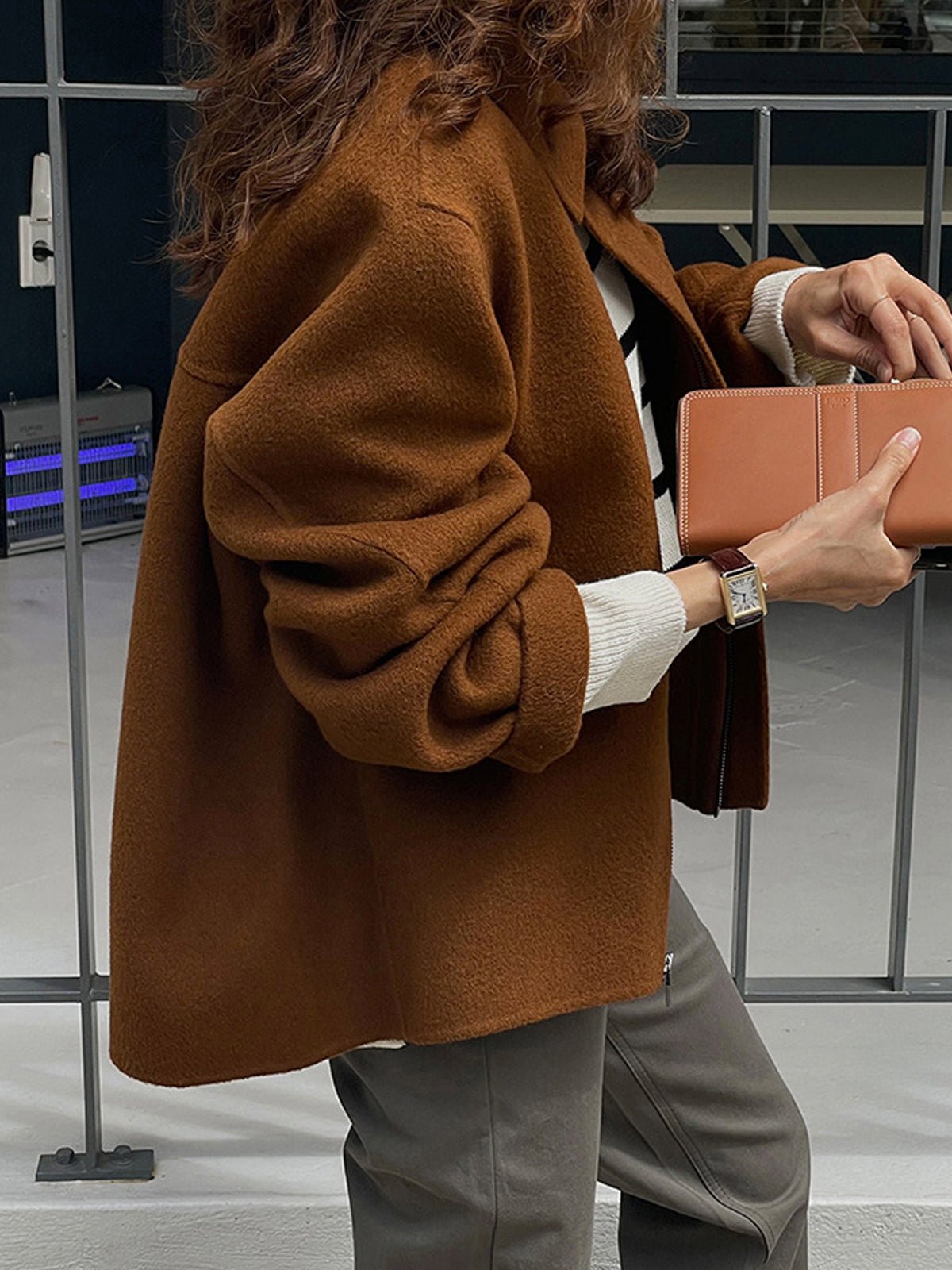 Vintage Fermuarlı Vardiyalı Blazer - Phentora