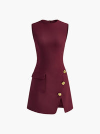 Golden Rose Düğmeli Pocket Yırtmaçlı Elbise - Phentora