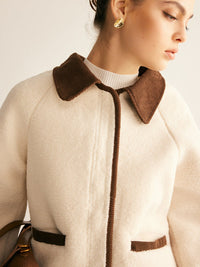 Contrast Binding Minky Ceket - Phentora