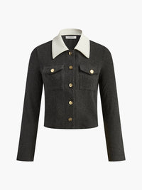 Zıt Yaka Düğmeli Küçük Beden Blazer - Phentora