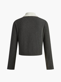 Zıt Yaka Düğmeli Küçük Beden Blazer - Phentora