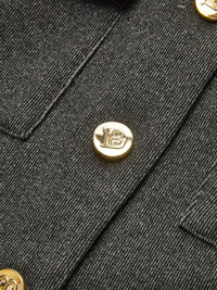 Zıt Yaka Düğmeli Küçük Beden Blazer - Phentora