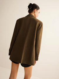 Earth Tone Blazer Ceket - Phentora
