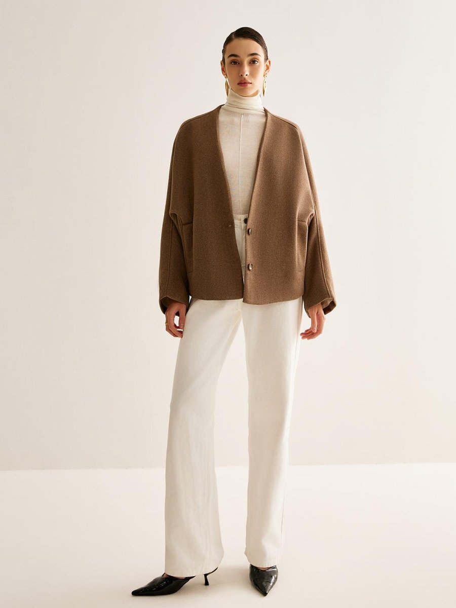 Mocha Essence Wool Ceket - Phentora