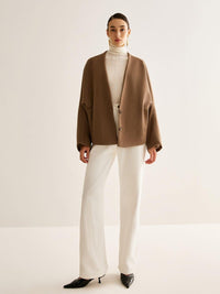 Mocha Essence Wool Ceket - Phentora