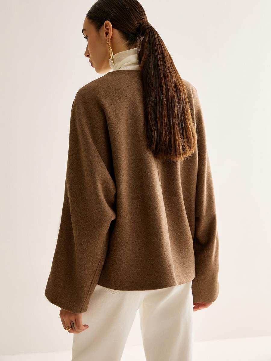 Mocha Essence Wool Ceket - Phentora