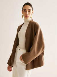 Mocha Essence Wool Ceket - Phentora