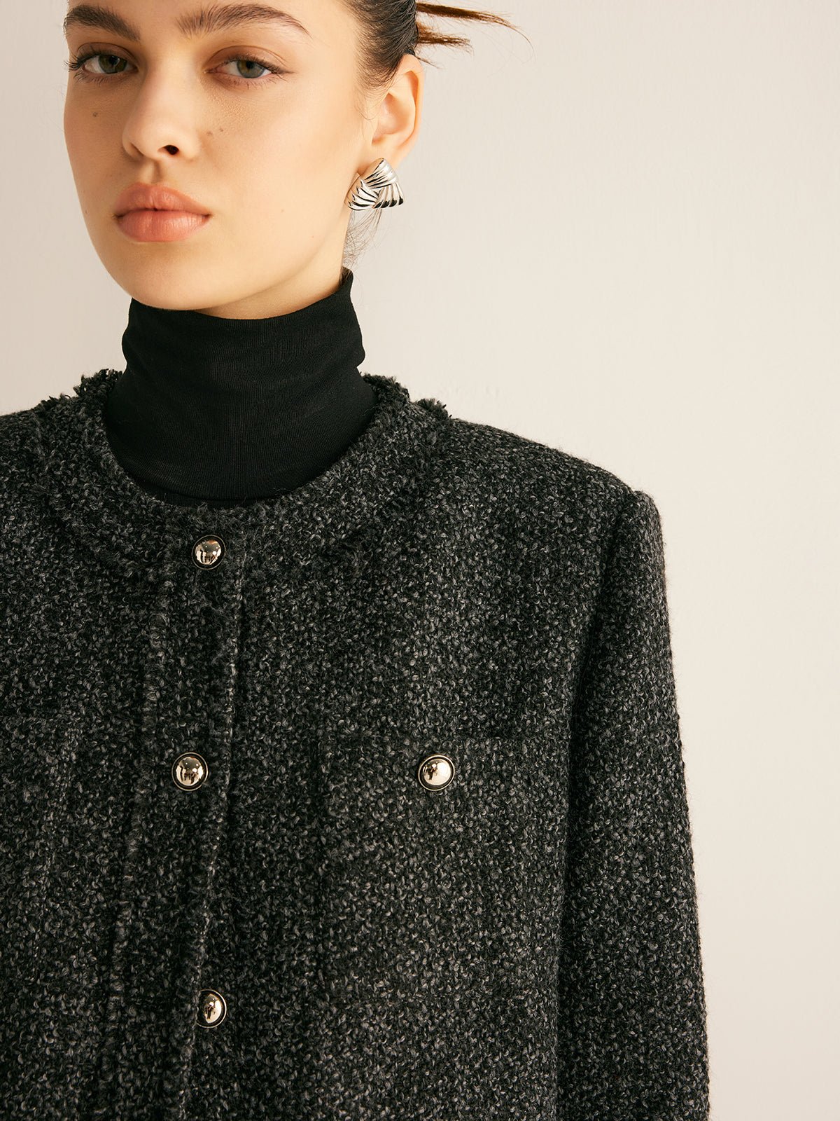 Yün Karışımlı Çok Amaçlı Tweed Ceket - Phentora