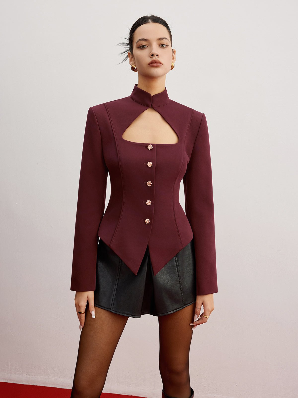 Omuz Pedli Kesik Slim Kesim Blazer - Phentora