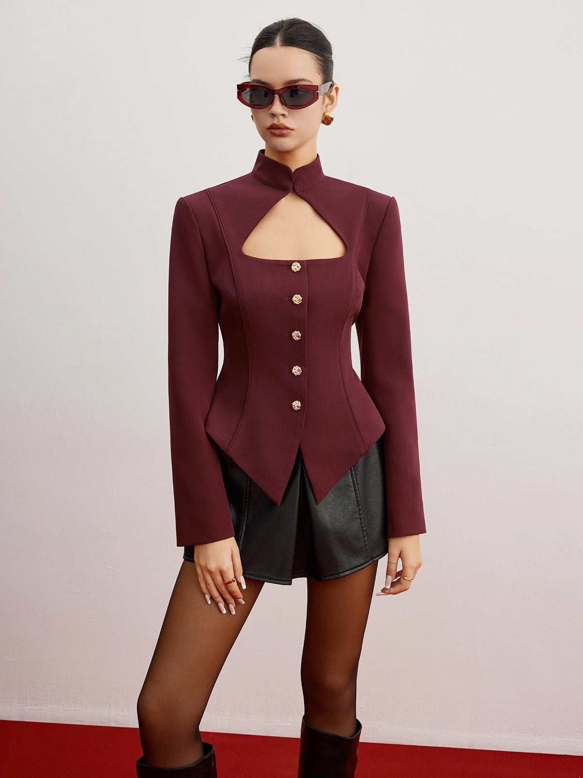 Omuz Pedli Kesik Slim Kesim Blazer - Phentora
