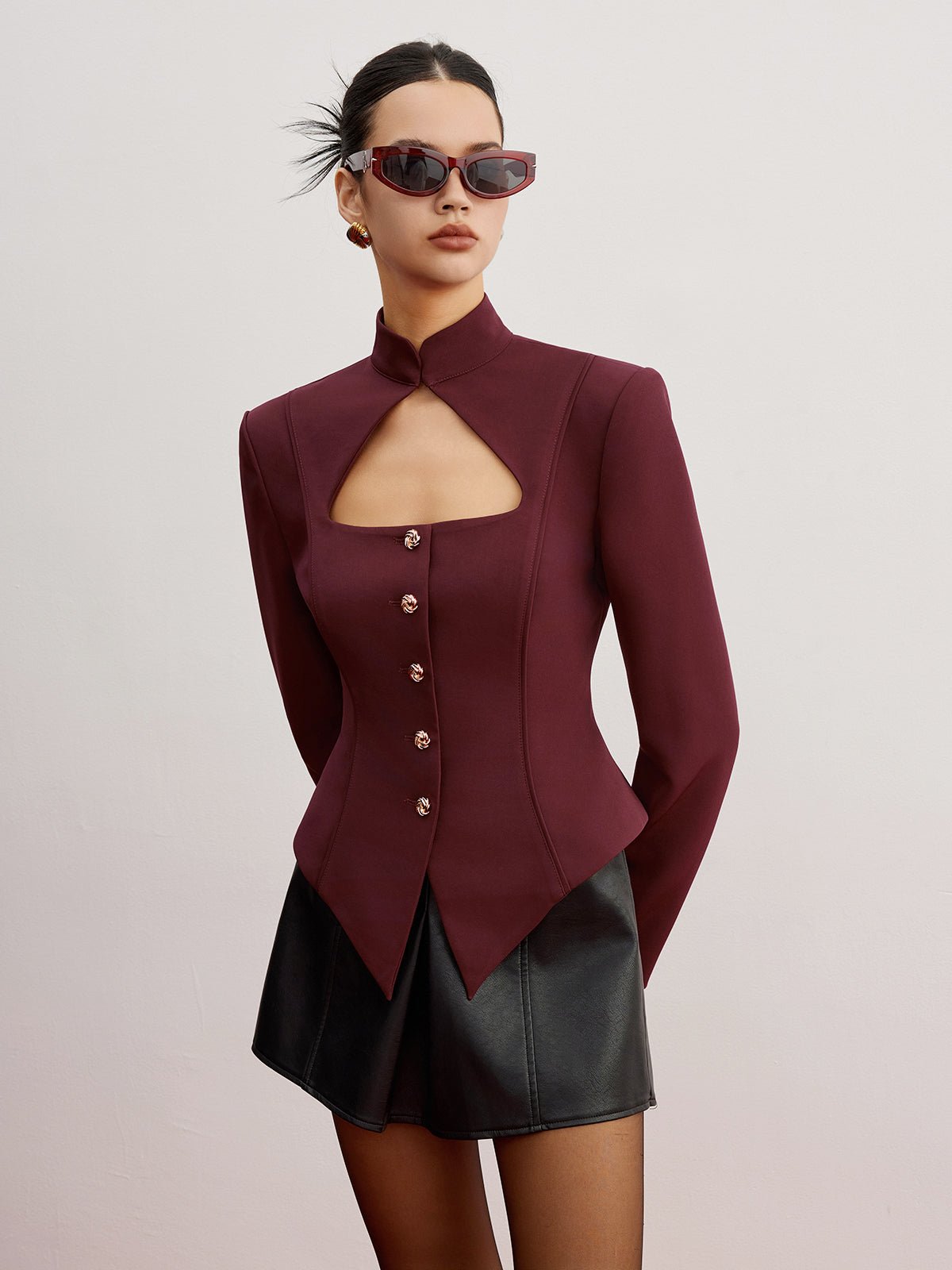 Omuz Pedli Kesik Slim Kesim Blazer - Phentora