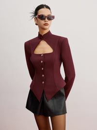Omuz Pedli Kesik Slim Kesim Blazer - Phentora