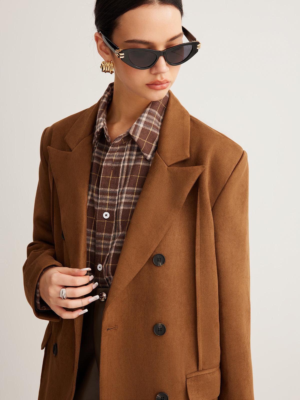 Vintage Caramel Kruvaze Ceket - Phentora