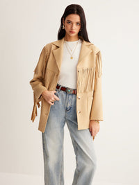 Boheme Püskül Süet Blazer - Phentora