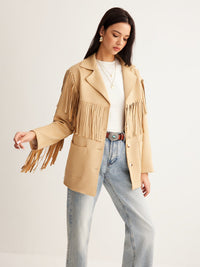 Boheme Püskül Süet Blazer - Phentora