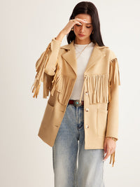 Boheme Püskül Süet Blazer - Phentora