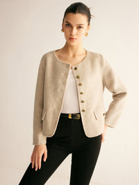 Yün Karışımlı Şık Düğmeli Blazer - Phentora