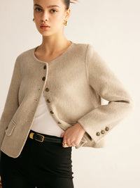 Yün Karışımlı Şık Düğmeli Blazer - Phentora