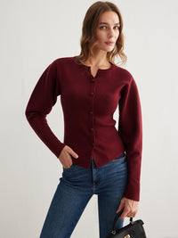 Nervürlü Düğmeli Yırtmaçlı Kazak - Phentora