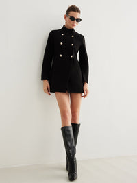 Düz Düğmeli Dik Yaka Blazer - Phentora