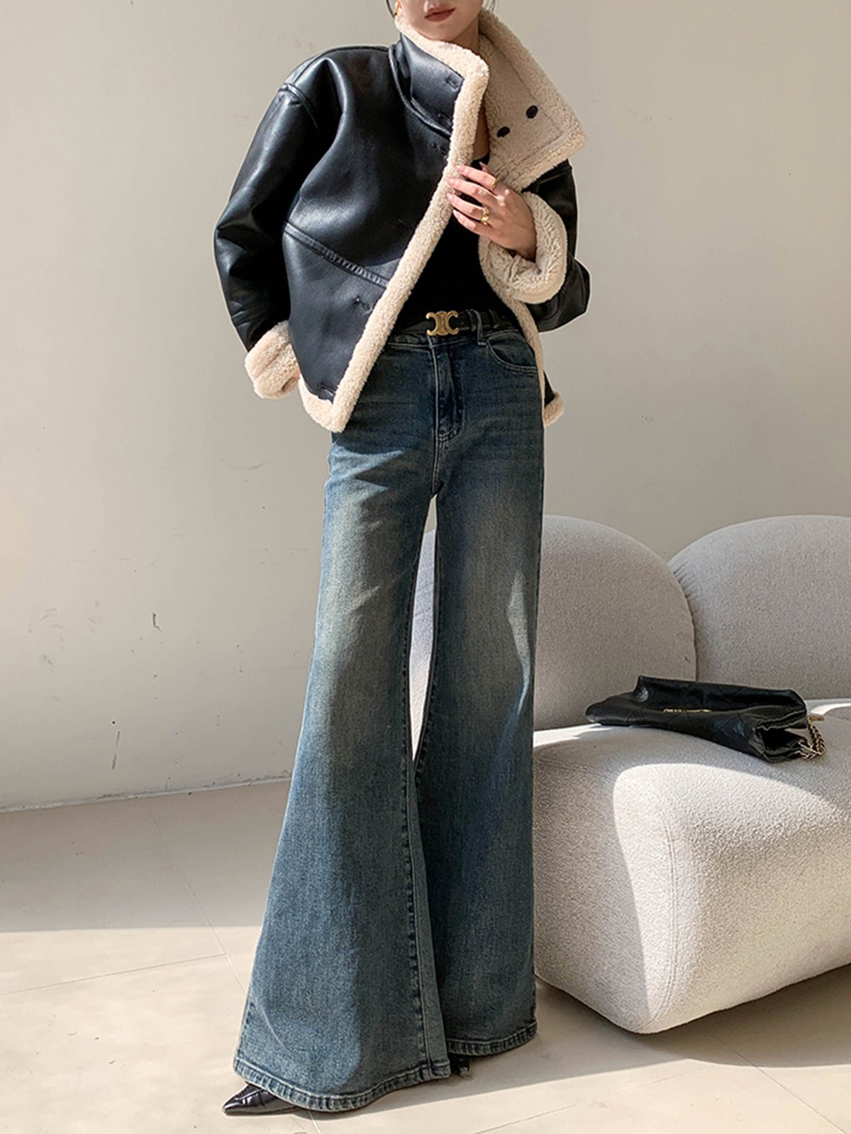 Polar Astarlı Sahte Deri Ceket - Phentora