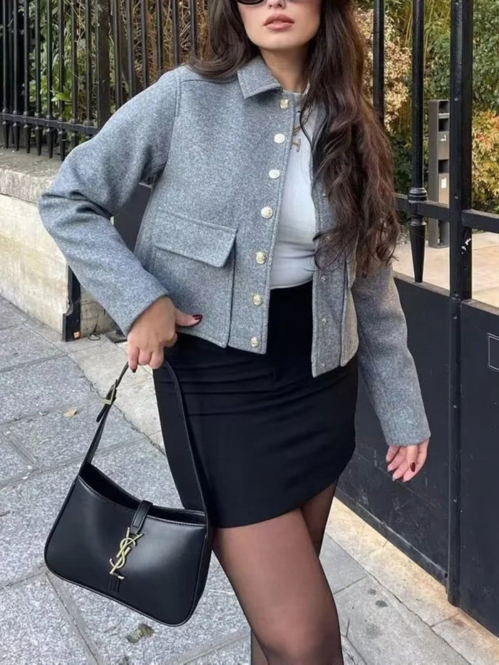 Cambridge Kısa Kesim Yün Blazer Ceket - Phentora
