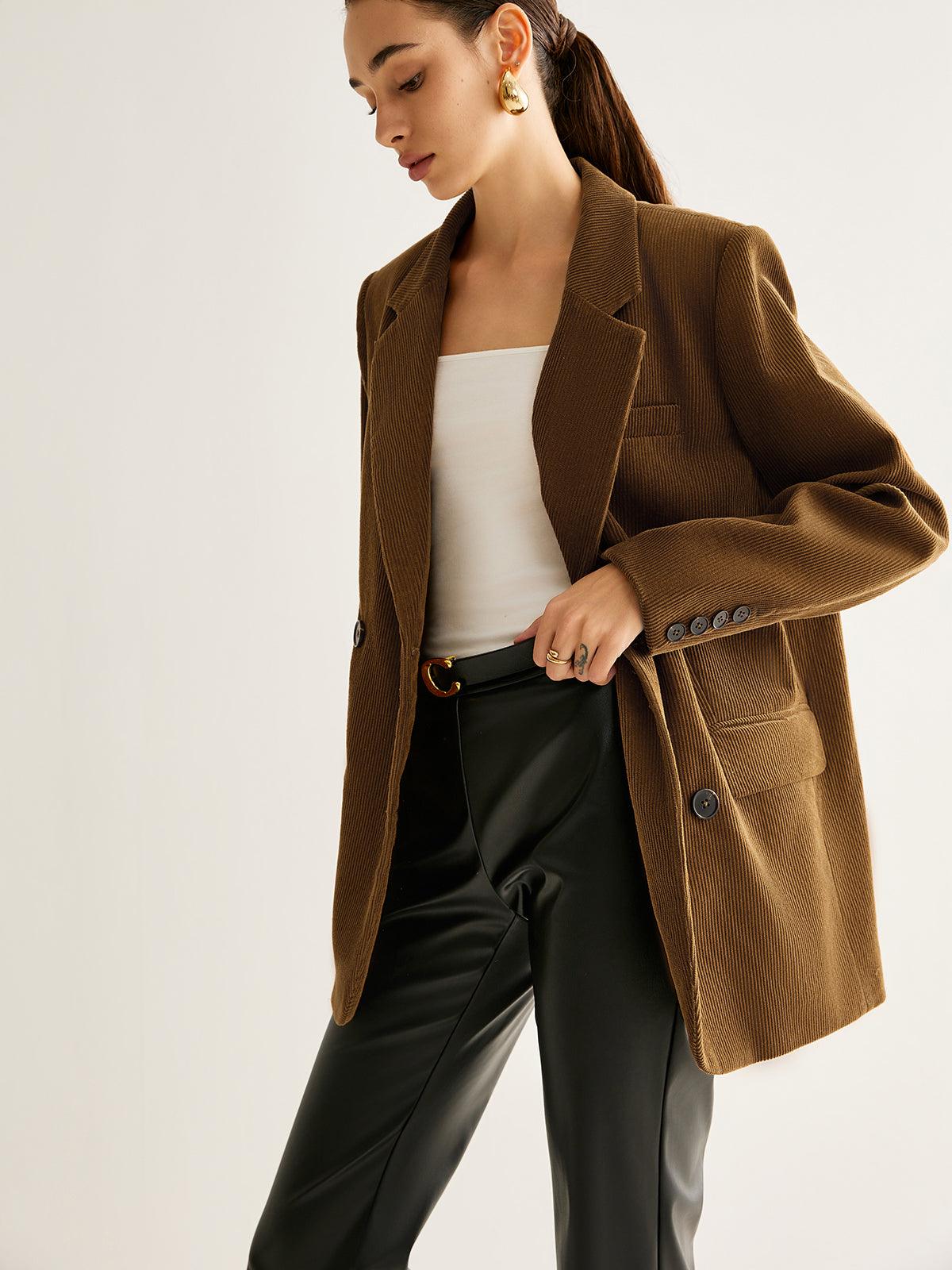 Rust Harmony Kadife Blazer - Phentora