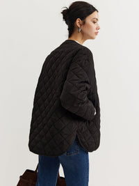 Düz Quilted Düğmeli Winter Kaban With Matching Scarf - Phentora