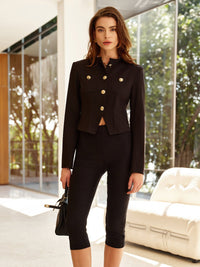 Düğmeli Dar Kesim Jersey Blazer - Phentora