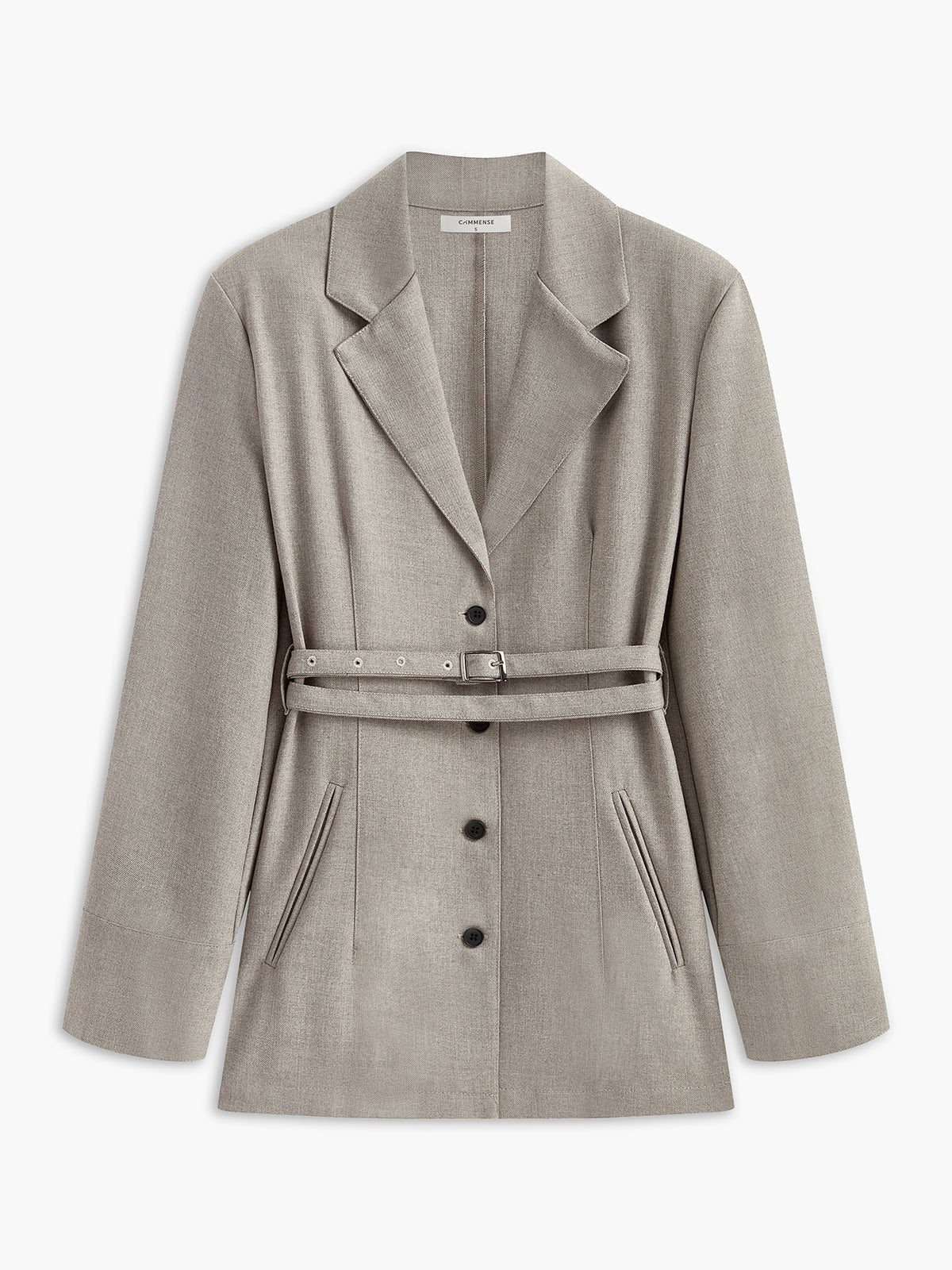 Şık Kuşaklı Düğmeli Blazer - Phentora