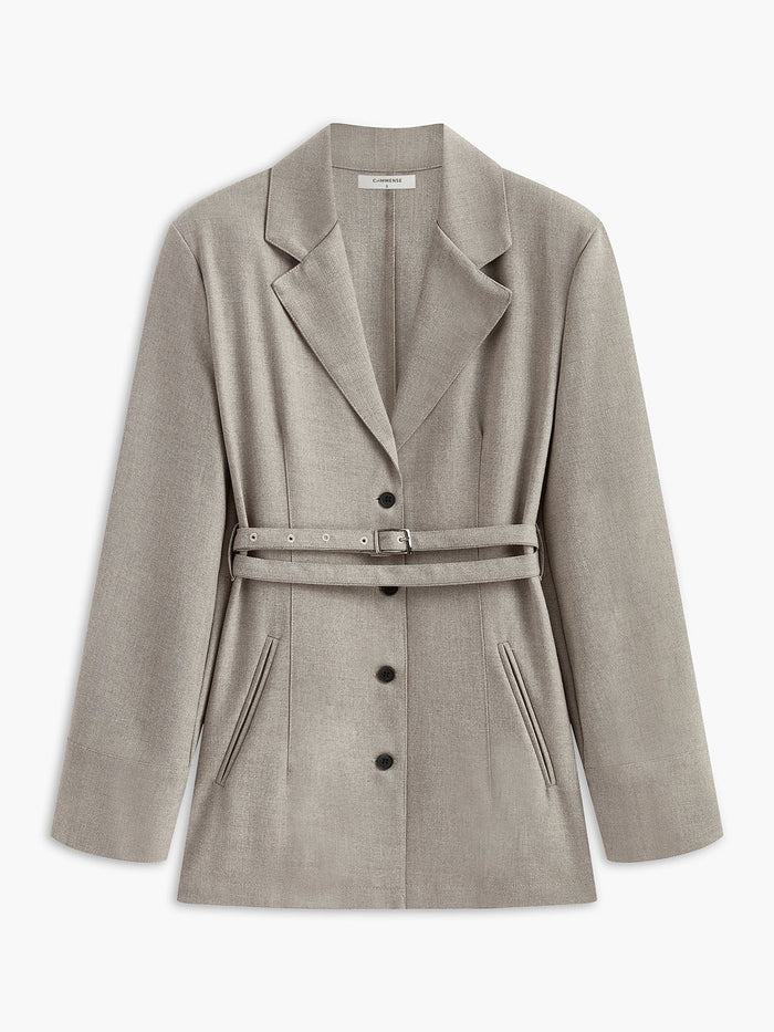 Şık Kuşaklı Düğmeli Blazer - Phentora